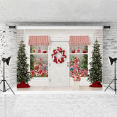 Lofaris White Theme Shop Christmas Tree Backdrop